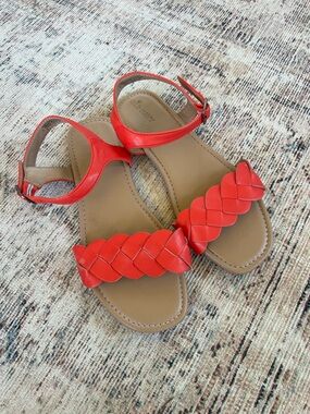 Old Navy Red Braided Strap Girls Sandals